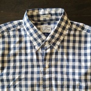 J Crew short sleeve gingham shirt